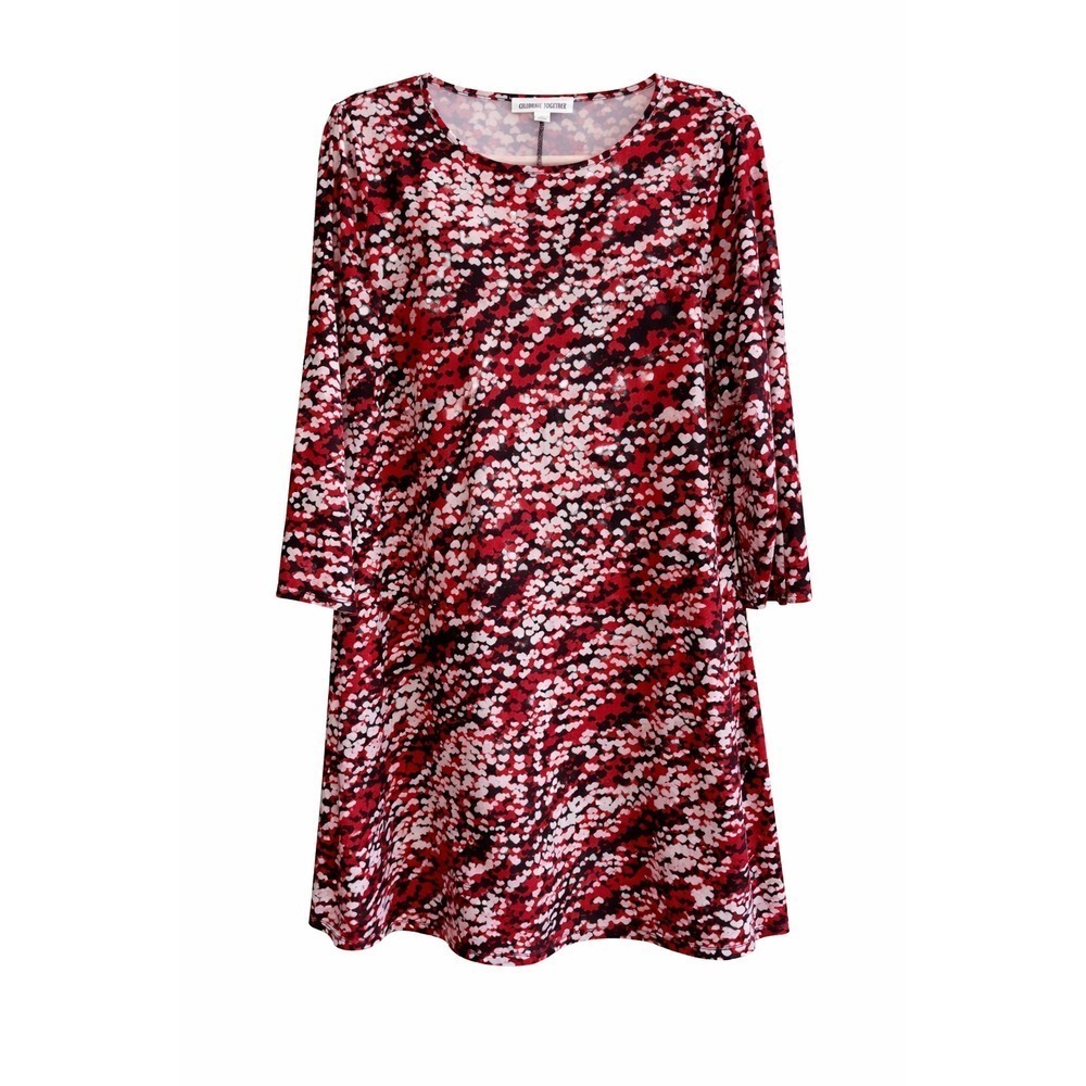 Celebrate Together Valentine's Heart Print T-Shirt Swing Dress – Size Large –